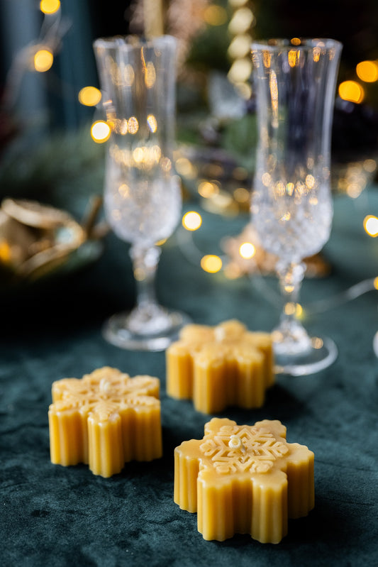 Snowflake Beeswax Candle