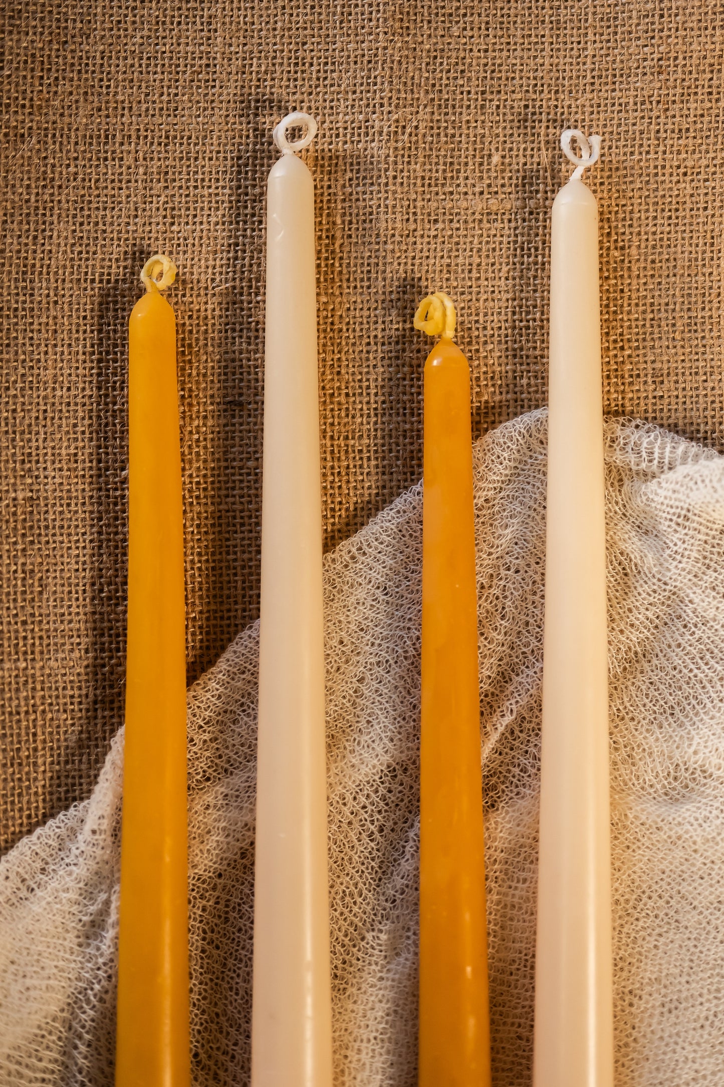 Taper Beeswax Candle. Unscented